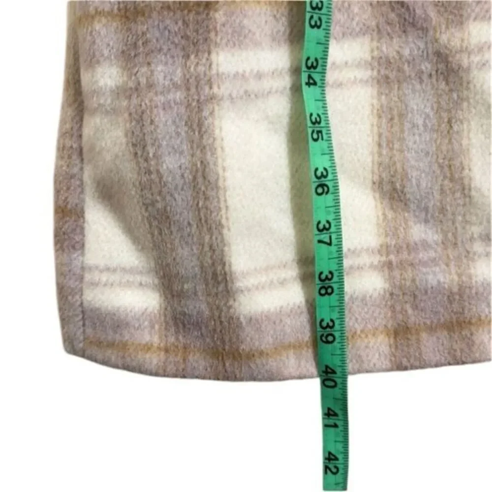 REVOLVE MINKPINK‎ IRIS CREAM MULTI PLAID LONG COAT XL